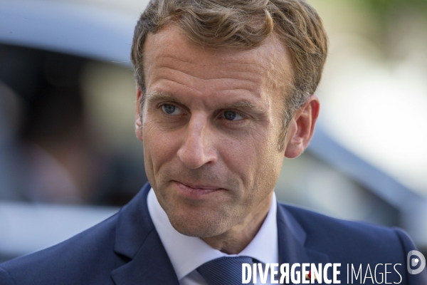 Portraits du Président de la République Emmanuel MACRON à l occasion de la visite du