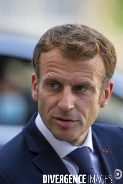 Portraits du Président de la République Emmanuel MACRON à l occasion de la visite du