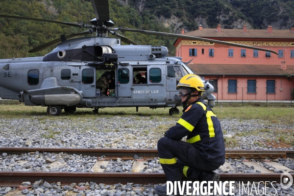 Au lendemain du passage de la tempête Alex le 2/10/2020 un pont aérien est mis en oeuvre pour évacuer les sinistrés et acheminer vivres et matériels. Environ 30 hélicoptères et 300 rotations quotidienne