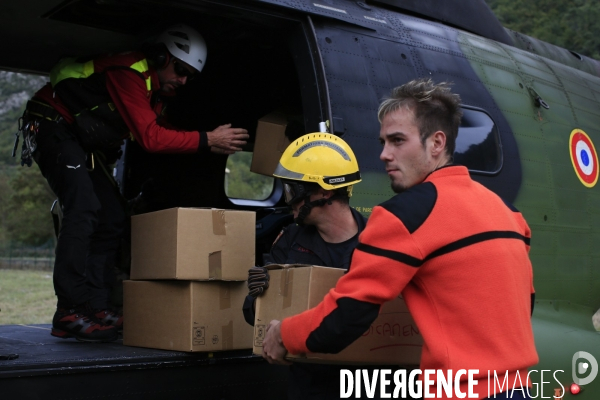 Au lendemain du passage de la tempête Alex le 2/10/2020 un pont aérien est mis en oeuvre pour évacuer les sinistrés et acheminer vivres et matériels. Environ 30 hélicoptères et 300 rotations quotidienne