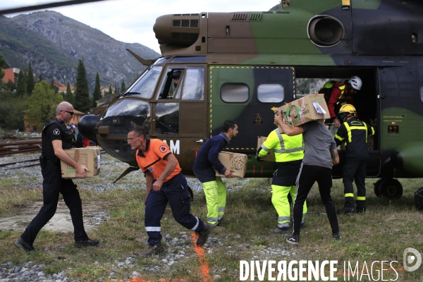 Au lendemain du passage de la tempête Alex le 2/10/2020 un pont aérien est mis en oeuvre pour évacuer les sinistrés et acheminer vivres et matériels. Environ 30 hélicoptères et 300 rotations quotidienne