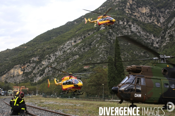 Au lendemain du passage de la tempête Alex le 2/10/2020 un pont aérien est mis en oeuvre pour évacuer les sinistrés et acheminer vivres et matériels. Environ 30 hélicoptères et 300 rotations quotidienne