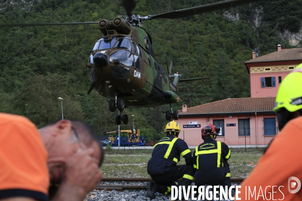 Au lendemain du passage de la tempête Alex le 2/10/2020 un pont aérien est mis en oeuvre pour évacuer les sinistrés et acheminer vivres et matériels. Environ 30 hélicoptères et 300 rotations quotidienne