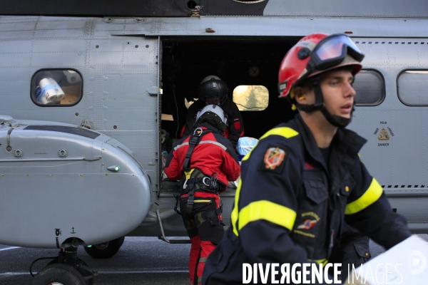 Au lendemain du passage de la tempête Alex le 2/10/2020 un pont aérien est mis en oeuvre pour évacuer les sinistrés et acheminer vivres et matériels. Environ 30 hélicoptères et 300 rotations quotidienne