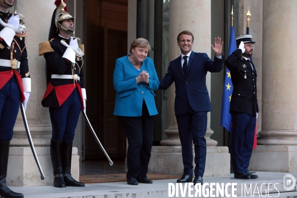 Emmanuel MACRON recoit Angela MERKEL