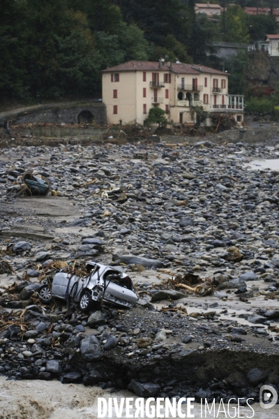 Breil sur Roya le 04/10/2020 Dans le cours du fleuve Roya .