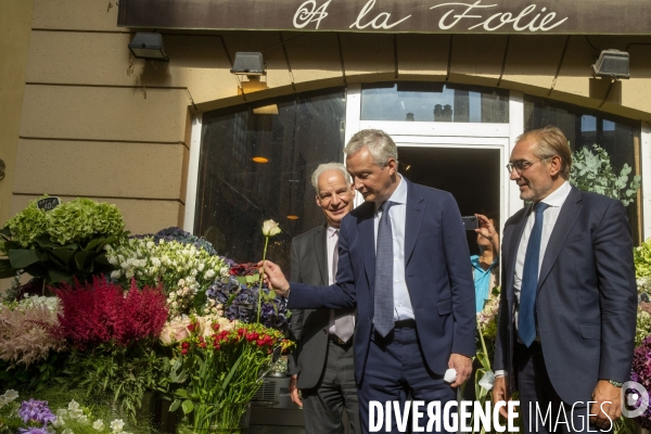 Bruno LE MAIRE et Alain GRISET chez les commerçants de Saint-Germain-en-Laye