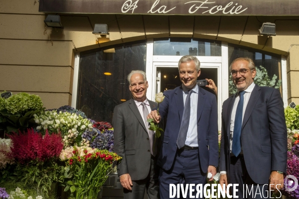 Bruno LE MAIRE et Alain GRISET chez les commerçants de Saint-Germain-en-Laye