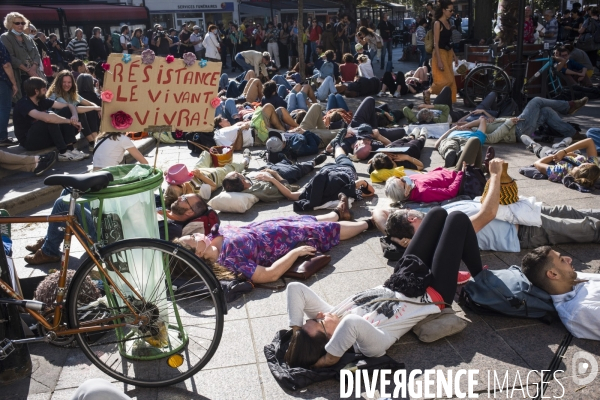 Manifestation pour la defense des jardins des vertus.