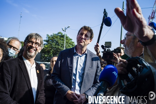 Yannick Jadot visite Cycle terre à Sevran.