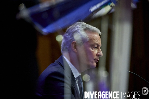 Bruno Le Maire , ministre de l économie, Olivier Dussopt Ministre chargé des Comptes publics, Presentation du Projet de loi de Finances PLF