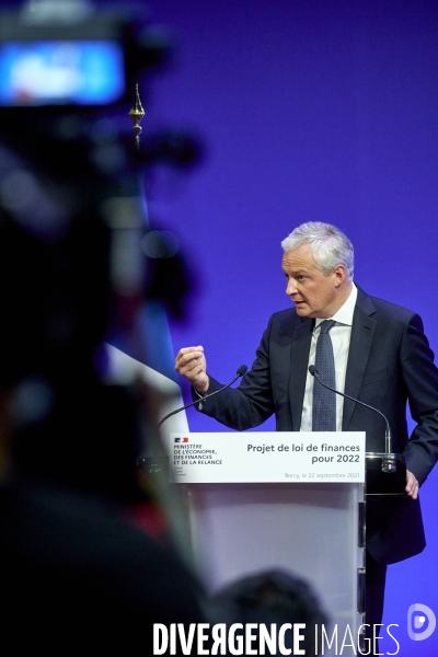 Bruno Le Maire , ministre de l économie, Olivier Dussopt Ministre chargé des Comptes publics, Presentation du Projet de loi de Finances PLF