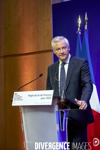 Bruno Le Maire , ministre de l économie, Olivier Dussopt Ministre chargé des Comptes publics, Presentation du Projet de loi de Finances PLF