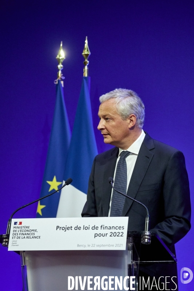 Bruno Le Maire , ministre de l économie, Olivier Dussopt Ministre chargé des Comptes publics, Presentation du Projet de loi de Finances PLF