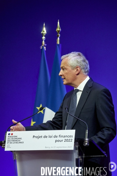 Bruno Le Maire , ministre de l économie, Olivier Dussopt Ministre chargé des Comptes publics, Presentation du Projet de loi de Finances PLF