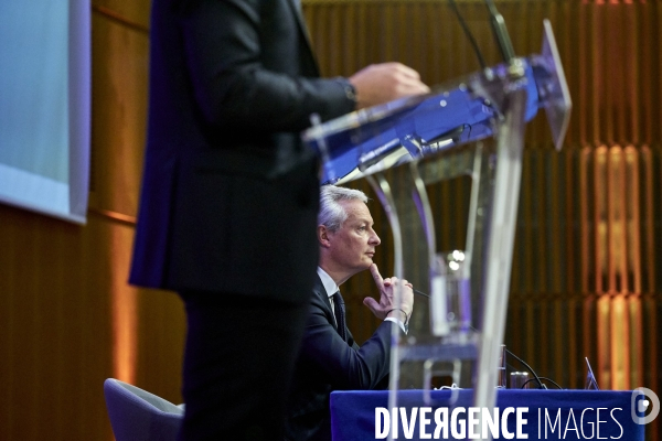 Bruno Le Maire , ministre de l économie, Olivier Dussopt Ministre chargé des Comptes publics, Presentation du Projet de loi de Finances PLF