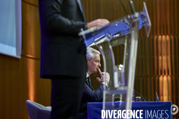 Bruno Le Maire , ministre de l économie, Olivier Dussopt Ministre chargé des Comptes publics, Presentation du Projet de loi de Finances PLF