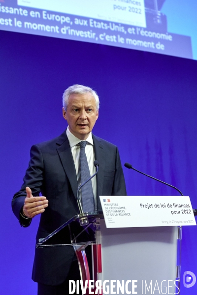 Bruno Le Maire , ministre de l économie, Olivier Dussopt Ministre chargé des Comptes publics, Presentation du Projet de loi de Finances PLF