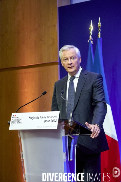 Bruno Le Maire , ministre de l économie, Olivier Dussopt Ministre chargé des Comptes publics, Presentation du Projet de loi de Finances PLF