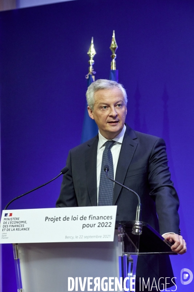 Bruno Le Maire , ministre de l économie, Olivier Dussopt Ministre chargé des Comptes publics, Presentation du Projet de loi de Finances PLF