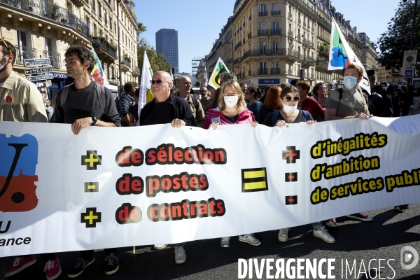 Manifestation des enseignants à Paris