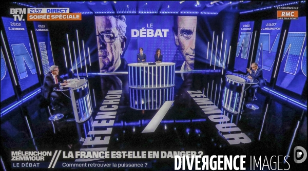 Debat melenchon zemmour sur bfm tv