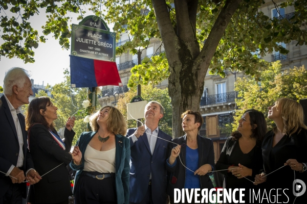 Anne HIDALGO inaugure la place Juliette gréco.