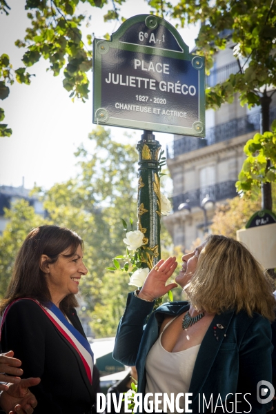 Anne HIDALGO inaugure la place Juliette gréco.