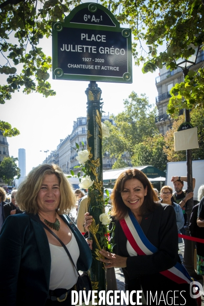 Anne HIDALGO inaugure la place Juliette gréco.