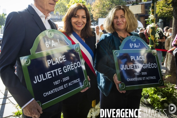 Anne HIDALGO inaugure la place Juliette gréco.