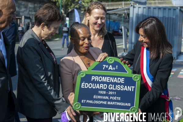 Inauguration de la promenade Edouard Glissant par Anne Hidalgo