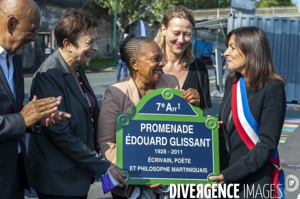 Inauguration de la promenade Edouard Glissant par Anne Hidalgo