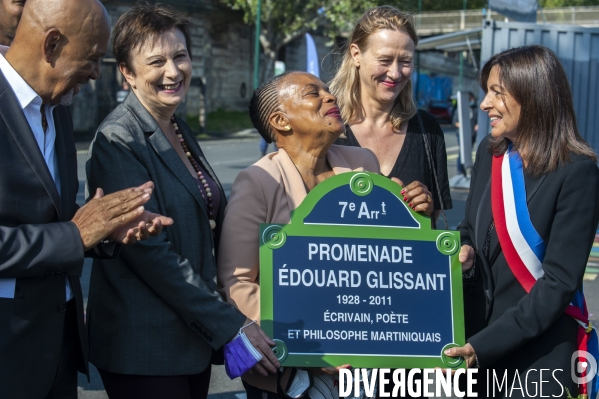 Inauguration de la promenade Edouard Glissant par Anne Hidalgo