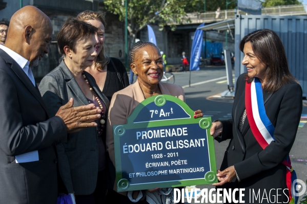 Inauguration de la promenade Edouard Glissant par Anne Hidalgo