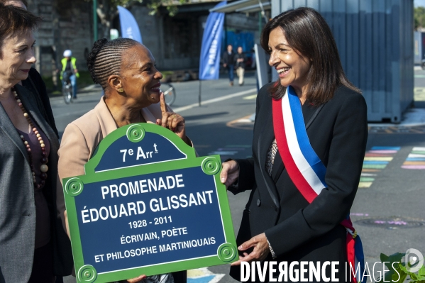 Inauguration de la promenade Edouard Glissant par Anne Hidalgo