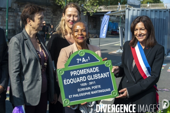 Inauguration de la promenade Edouard Glissant par Anne Hidalgo