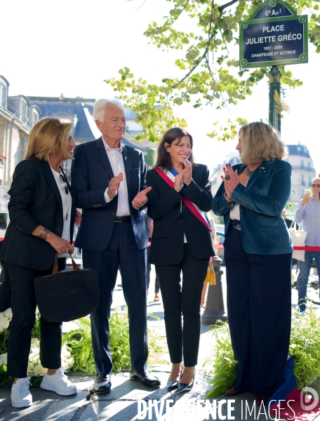 Anne hidalgo inaugure la place Juliette gréco