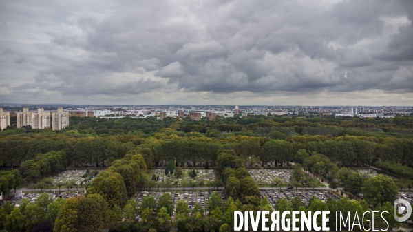 Vue aerienne du cimetiere de pantin