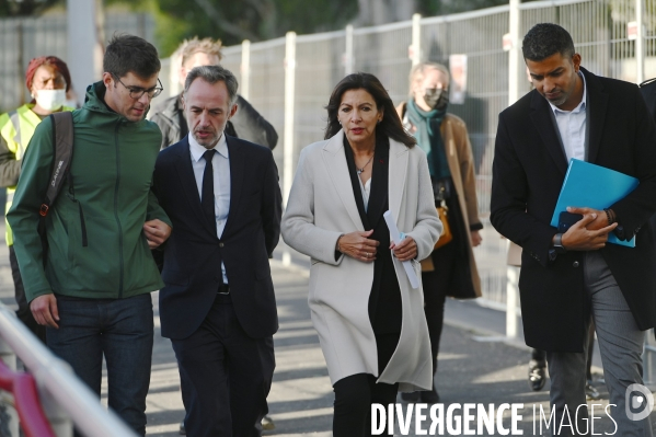 Anne Hidalgo pose la première pierre de l Arena