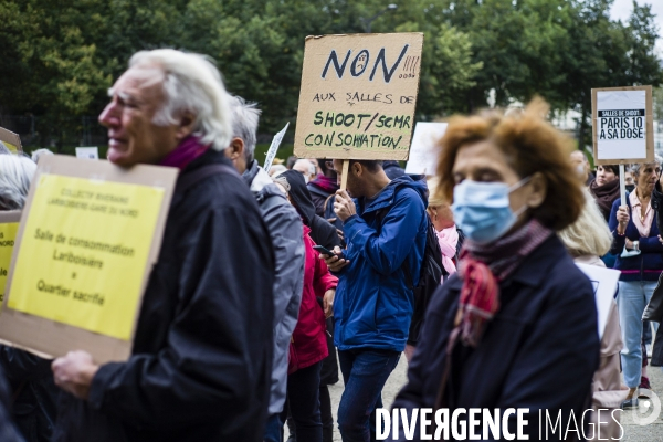 Manifestation contre les salles de shoot.