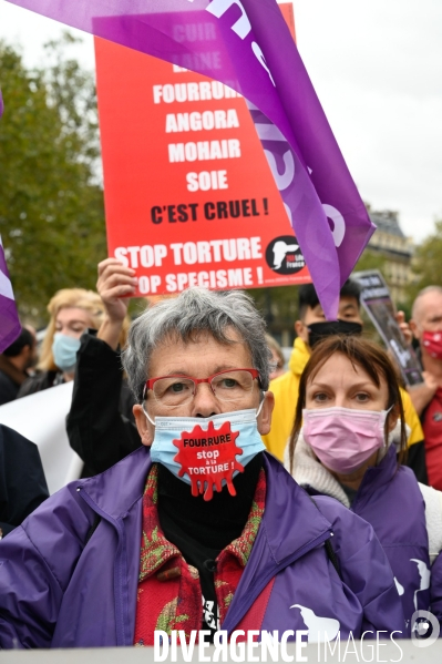 Cause animale :  Marche contre la fourrure et contre l exploitation des animaux pour leur peau. March Against Fur and the Exploitation of Animals for Their Skin.2021.
