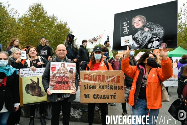 Cause animale :  Marche contre la fourrure et contre l exploitation des animaux pour leur peau. March Against Fur and the Exploitation of Animals for Their Skin.2021.