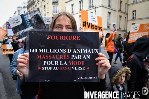 Cause animale :  Marche contre la fourrure et contre l exploitation des animaux pour leur peau. March Against Fur and the Exploitation of Animals for Their Skin.2021.