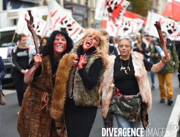 Cause animale :  Marche contre la fourrure et contre l exploitation des animaux pour leur peau. March Against Fur and the Exploitation of Animals for Their Skin.2021.
