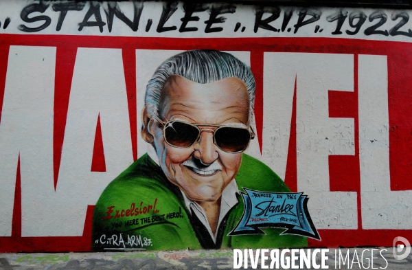 Fresque en hommage à Stan Lee