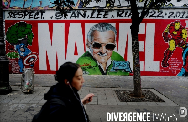 Fresque en hommage à Stan Lee