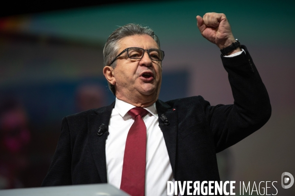 Jean-Luc Mélenchon en meeting.