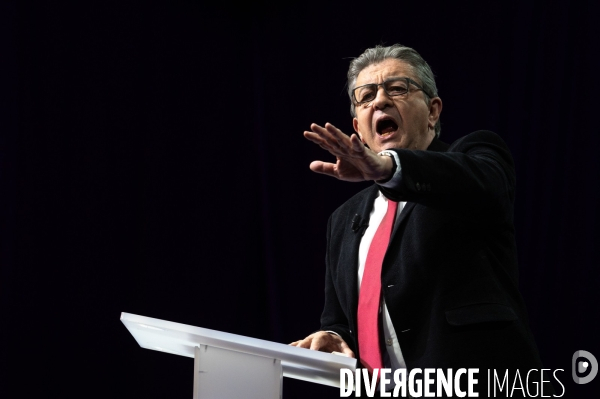 Jean-Luc Mélenchon en meeting.