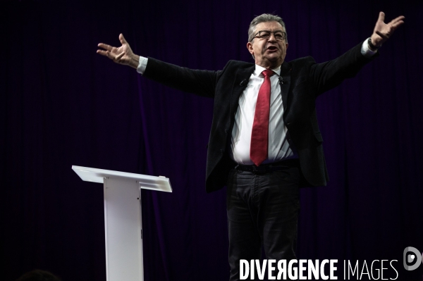 Jean-Luc Mélenchon en meeting.