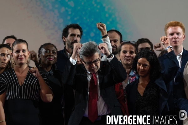 Jean-Luc Mélenchon en meeting.